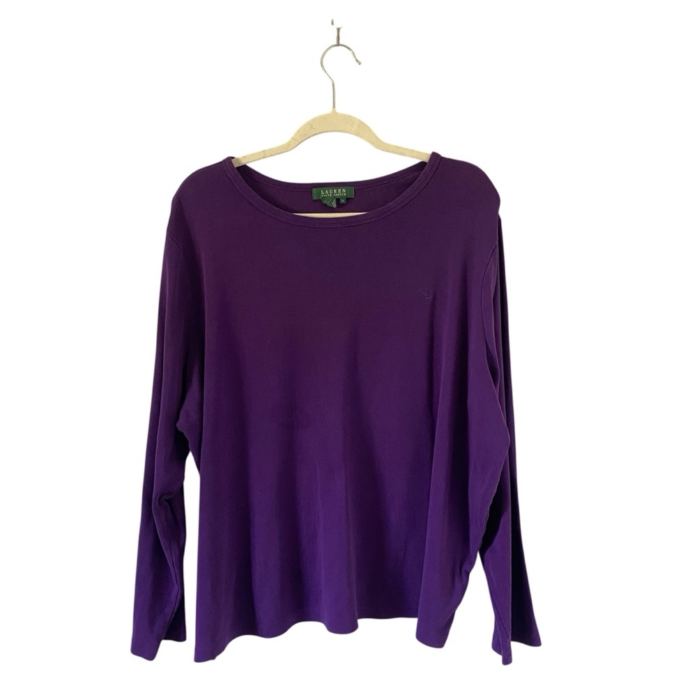 Lauren Ralph Lauren women’s dark purple crewneck long sleeve size 3X insignia